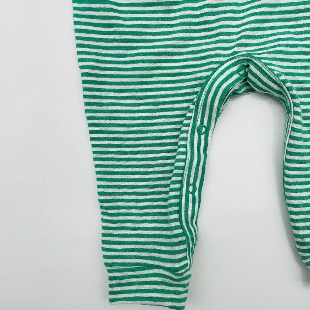 Cat & Jack Unisex Baby 3-6 Months Striped Slub Jersey Romper in Green/White 2054